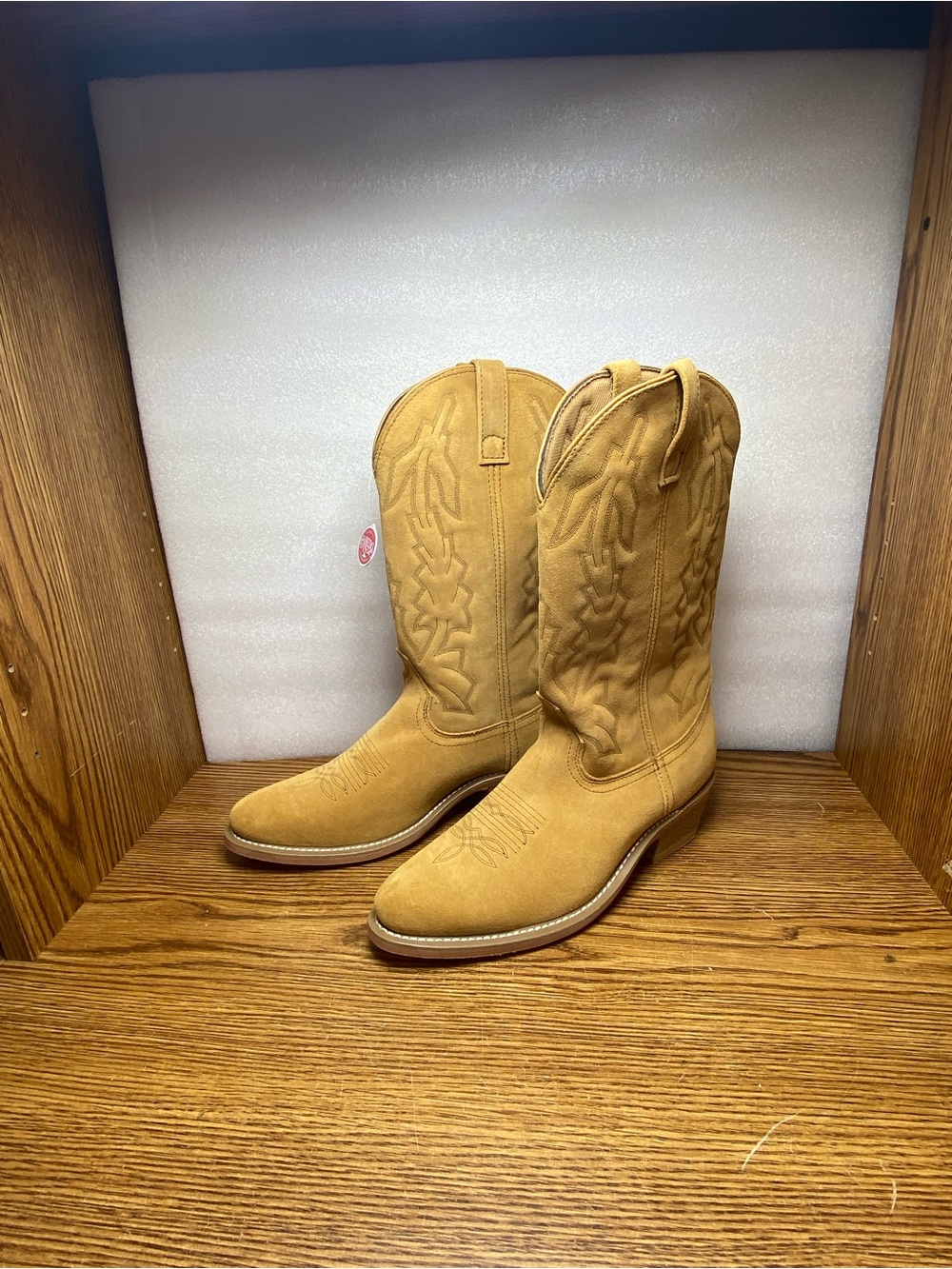 Laredo Boots Men's Size 11 D Larkin Brown Suede Leather Western Cowboy Round Toe - Picture 6 of 14